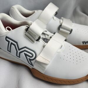 TYR White Lifting Shoes with Gum Sole